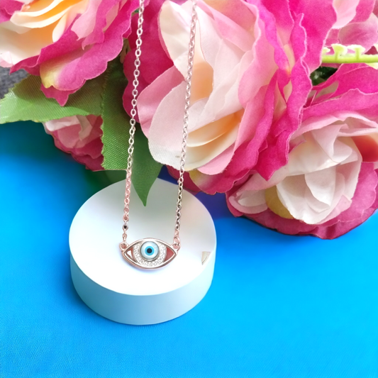 92.5 silver zircon evils eyes pendant chain | Allure Trinkets