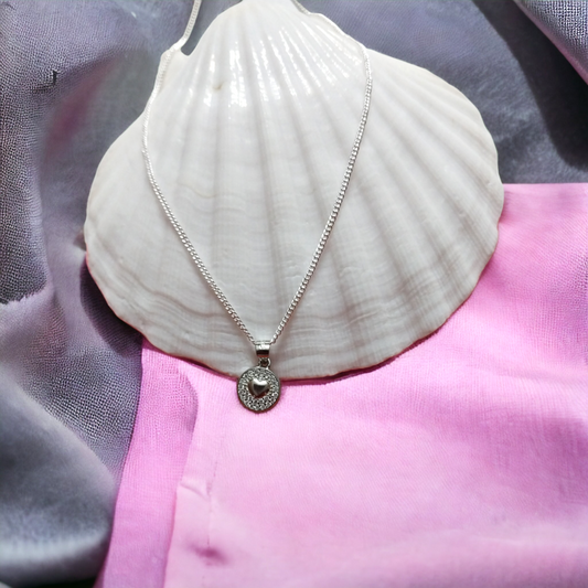 92.5 silver heart pendant chain