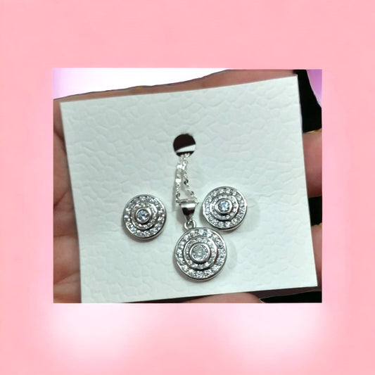 92.5 silver zircon pendant set