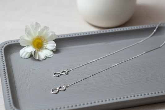 92.5 Sterling Silver infinite sui dhaga Earings | Allure Trinkets 