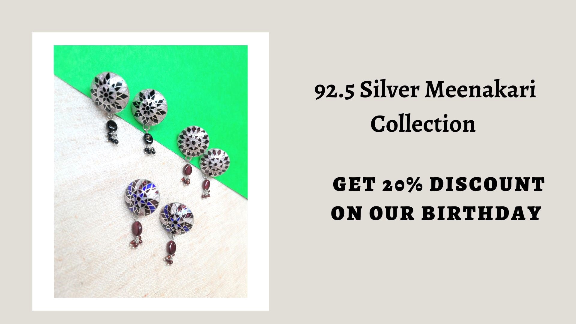 92.5 silver meenakari earrings