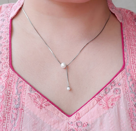 92.5 pure silver pearl pendant chain