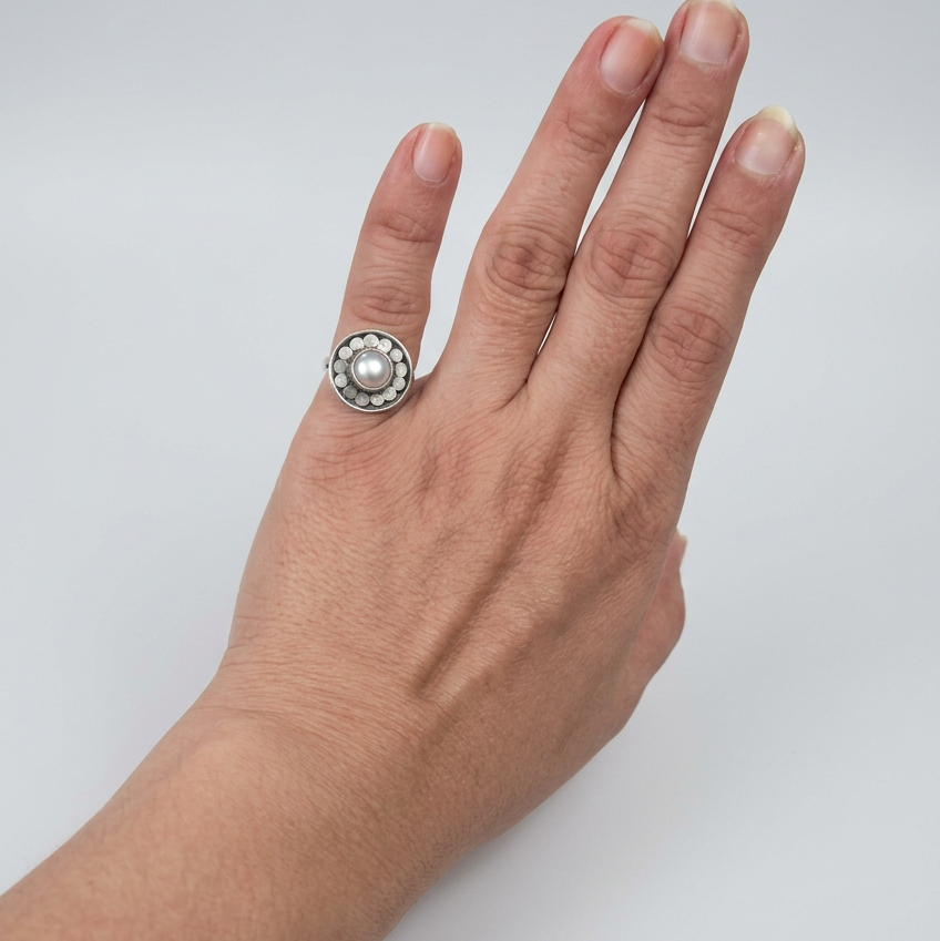 92.5 pure silver pearl rings | Allure Trinkets