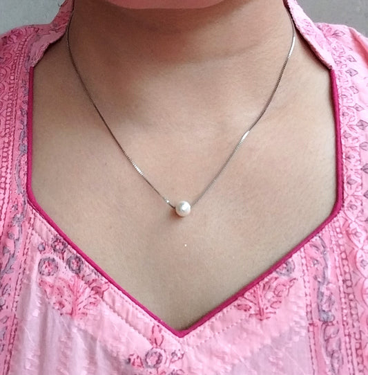 92.5 silver pearl pendant chain | Allure Trinkets
