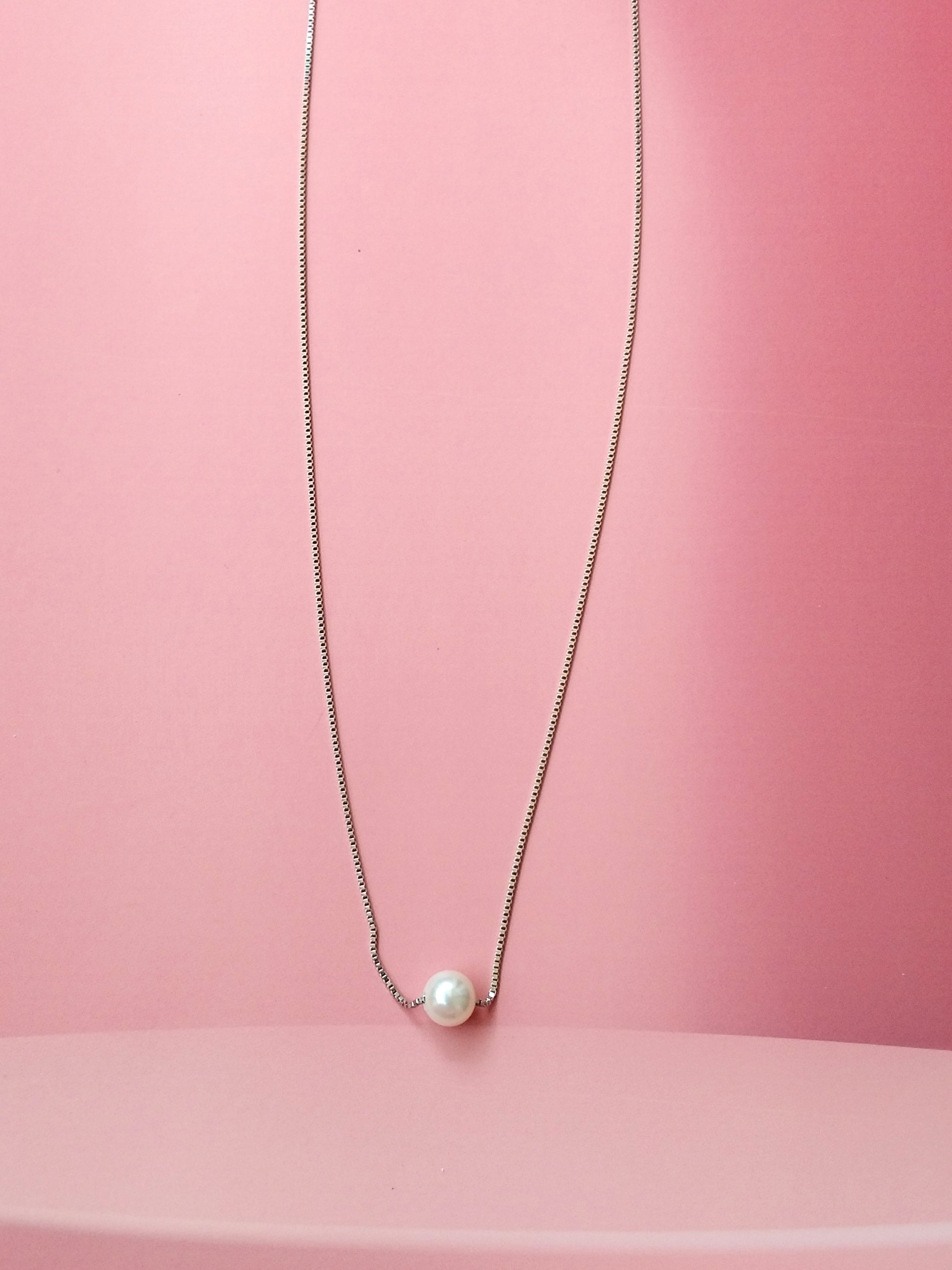 92.5 pure silver pearl pendant chain | Allure Trinkets