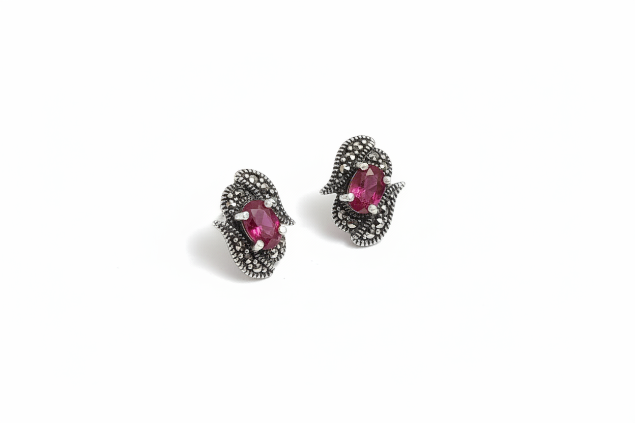 92.5 sterling silver Pink Earrings | Allure Trinkets