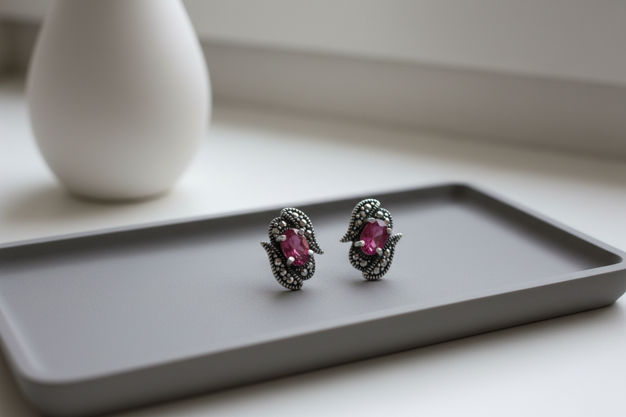 92.5 sterling pink earrings | Allure Trinkets