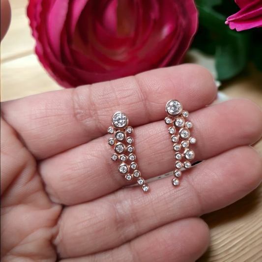 rose gold zircon earrings 