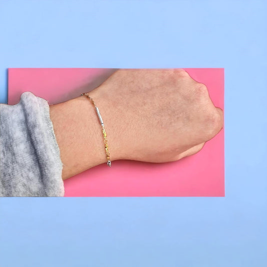 92.5 silver rosegold golden bracelet