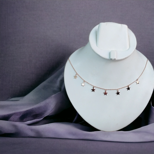 92.5 silver rose gold star pendant chain | Allure Trinkets