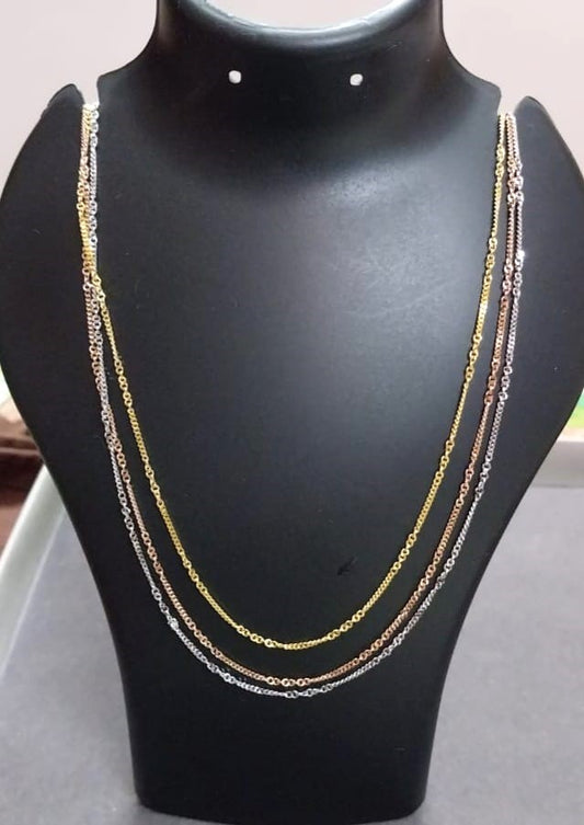 92.5 silver rose gold, golden chain necklace