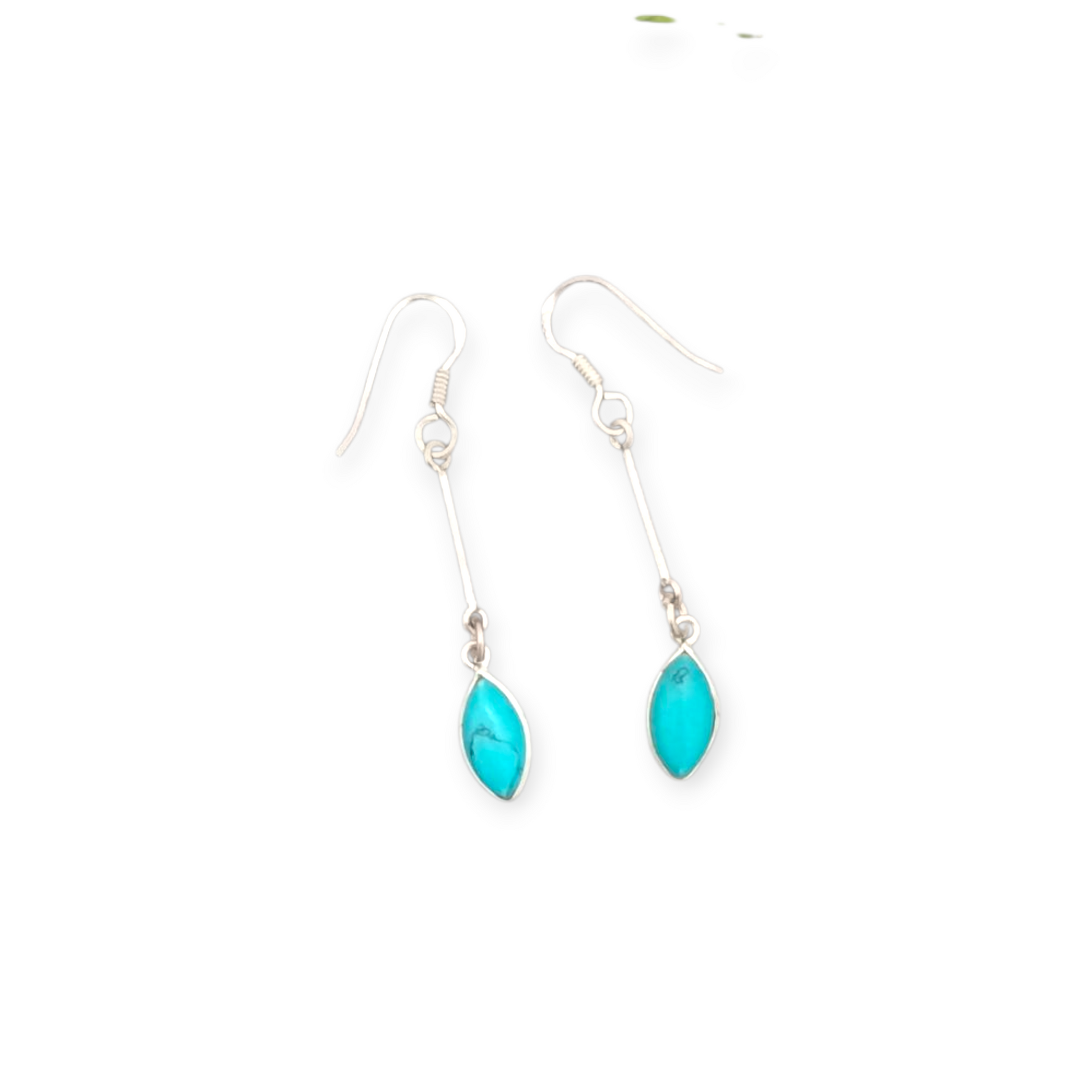 92.5 Silver Turquoise Danglers | AllureTrinkets