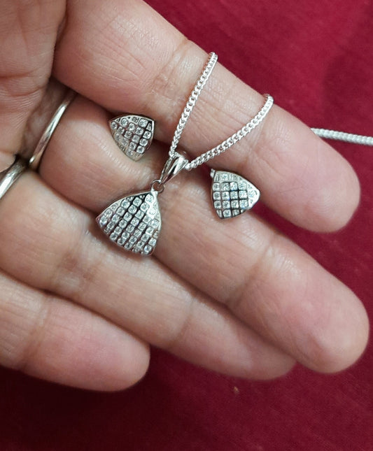 92.5 silver zircon pendant set