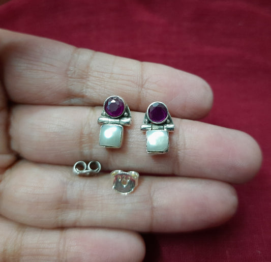 92.5 silver pearls earrings | Allure Trinkets