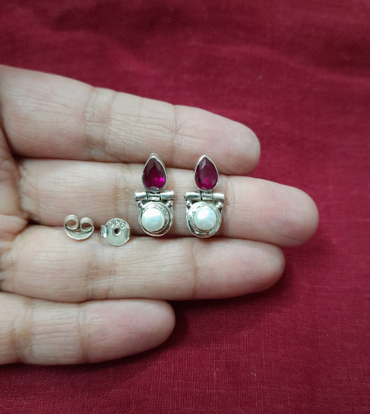 92.5 silver pearls earrings | Allure Trinkets