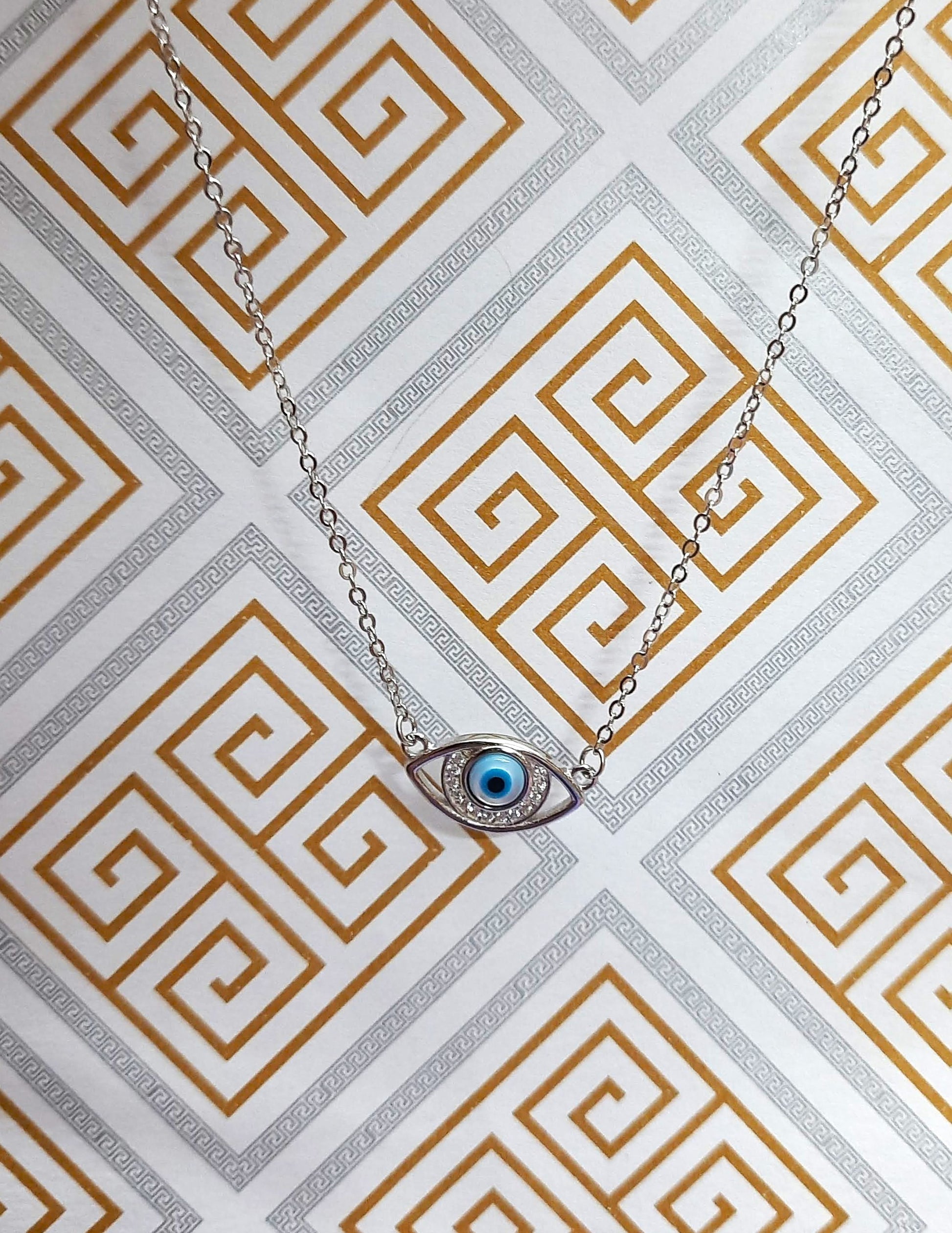 92.5 pure silver zircon evils eye pendant chain | Allure Trinkets