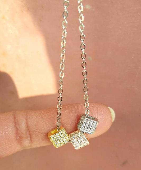 92.5 silver zircon pendant chain