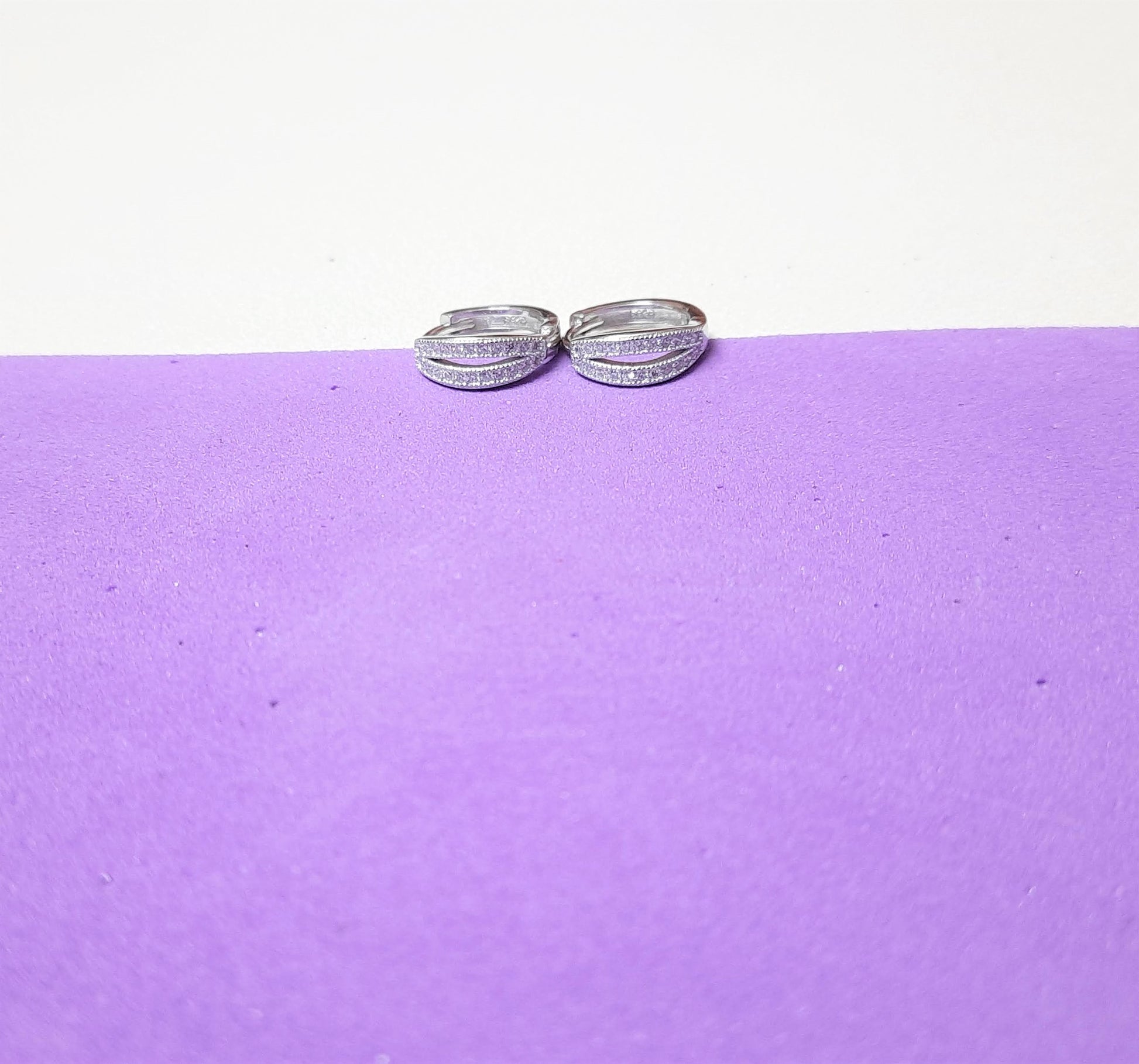 92.5 silver zircon hoops earrings online | Allure Trinkets