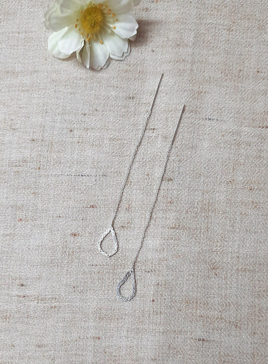 92.5 silver drop sui dhagha earings | Allure Trinkets