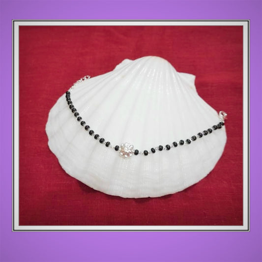 92.5 silver floral mangalsutra bracelet