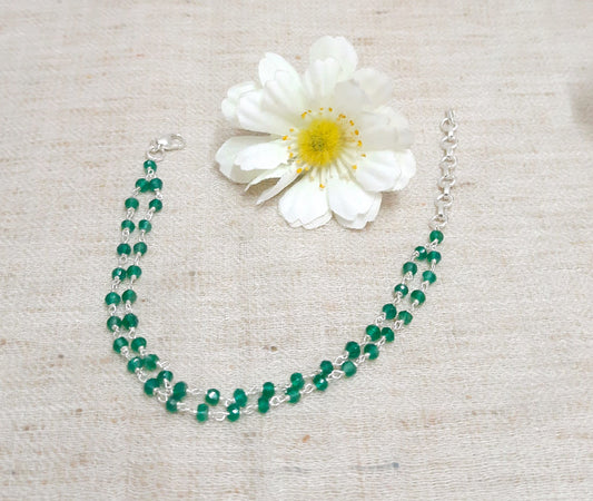 92.5 silver green oxny bracelet | Allure Trinkets