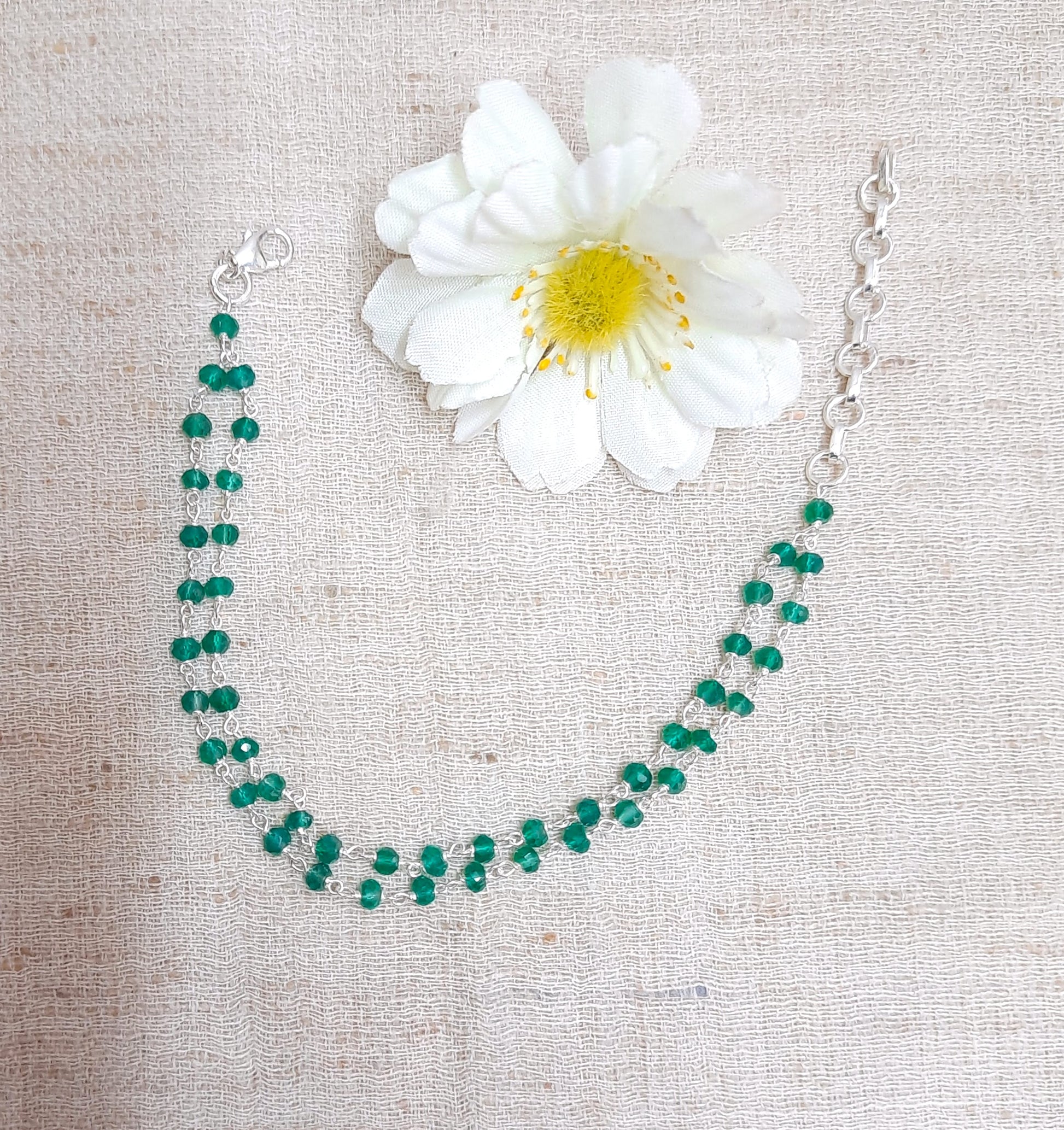 92.5 silver green oxny bracelet | Allure Trinkets