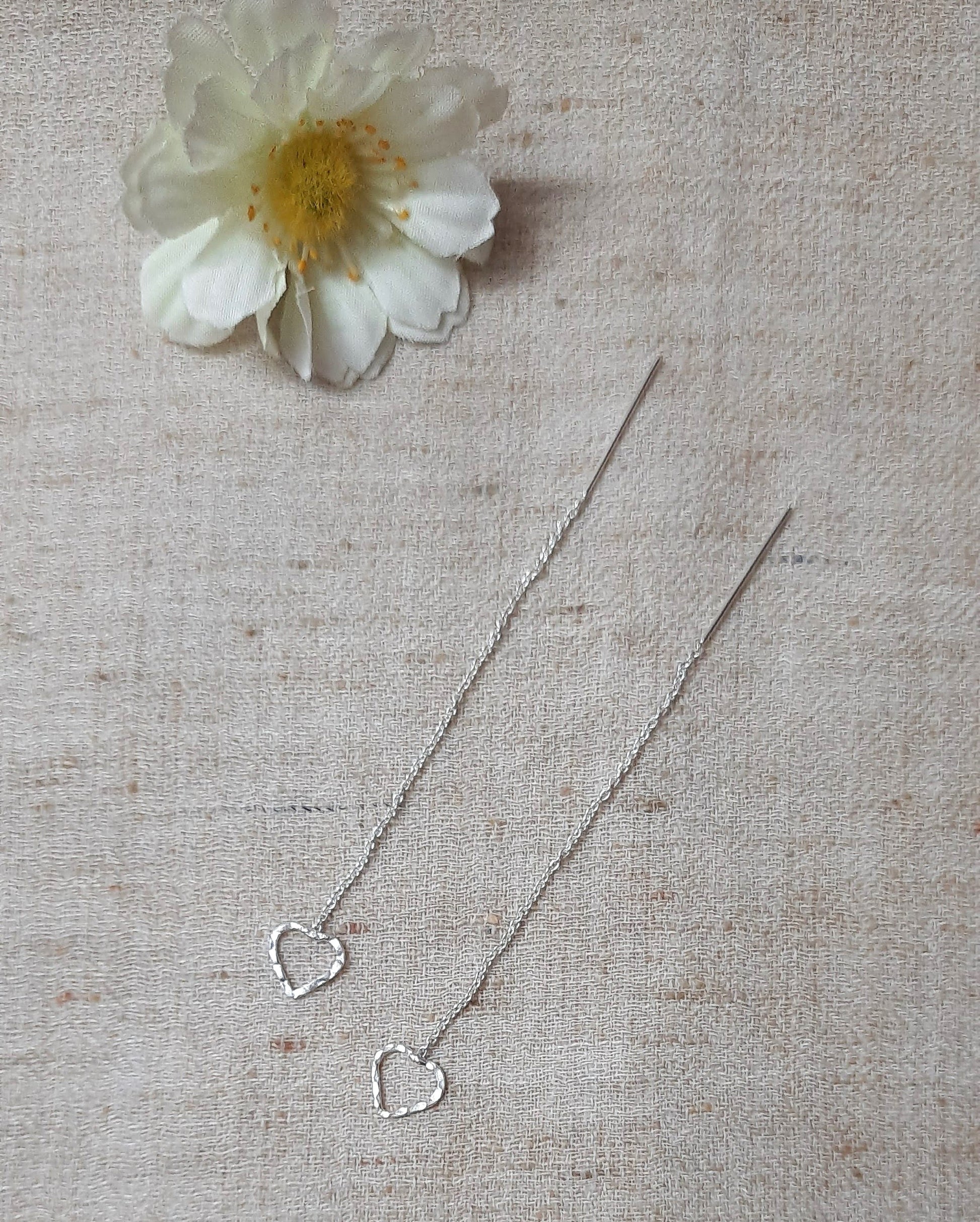 92.5 silver heart sui dhaga earings