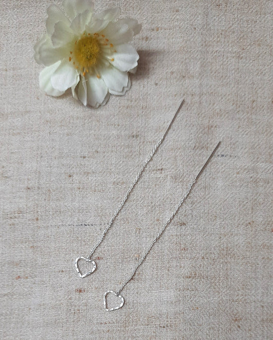 92.5 silver heart sui dhaga earings