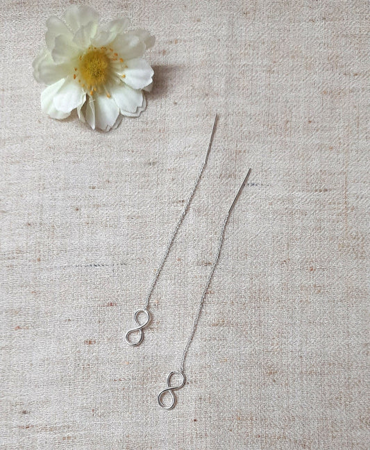 92.5 silver infinite sui dhaga earings | Allure Trinkets