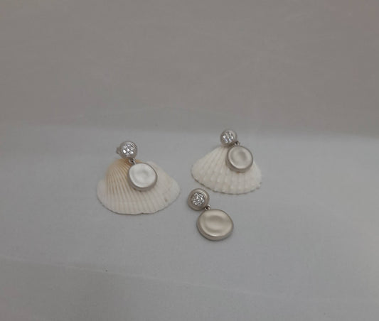 Hallmarked 92.5 Pure Silver Ashu Matt Round Pendant Set