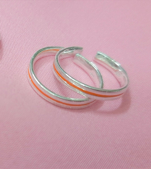 92.5 silver orange toe rings