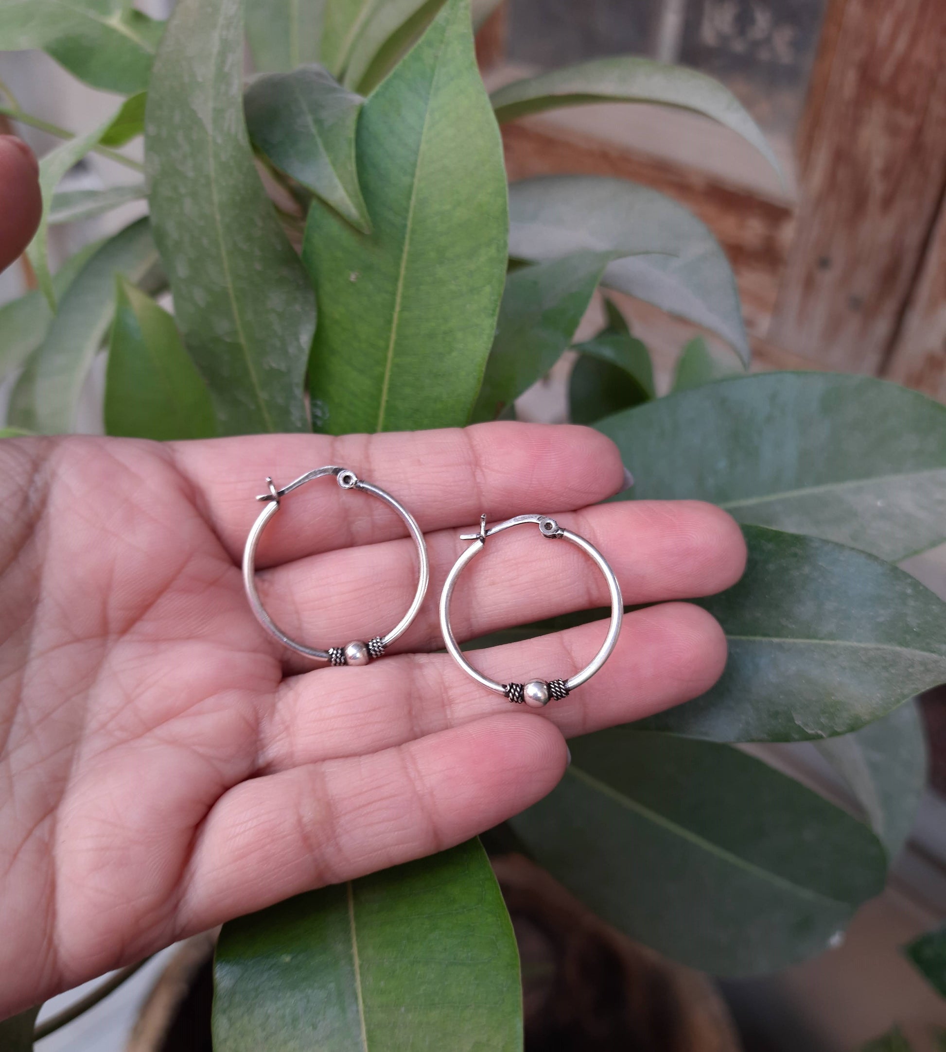 92.5 silver oxidized hoops | Allure Trinkets