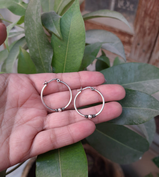 92.5 silver oxidized hoops | Allure Trinkets