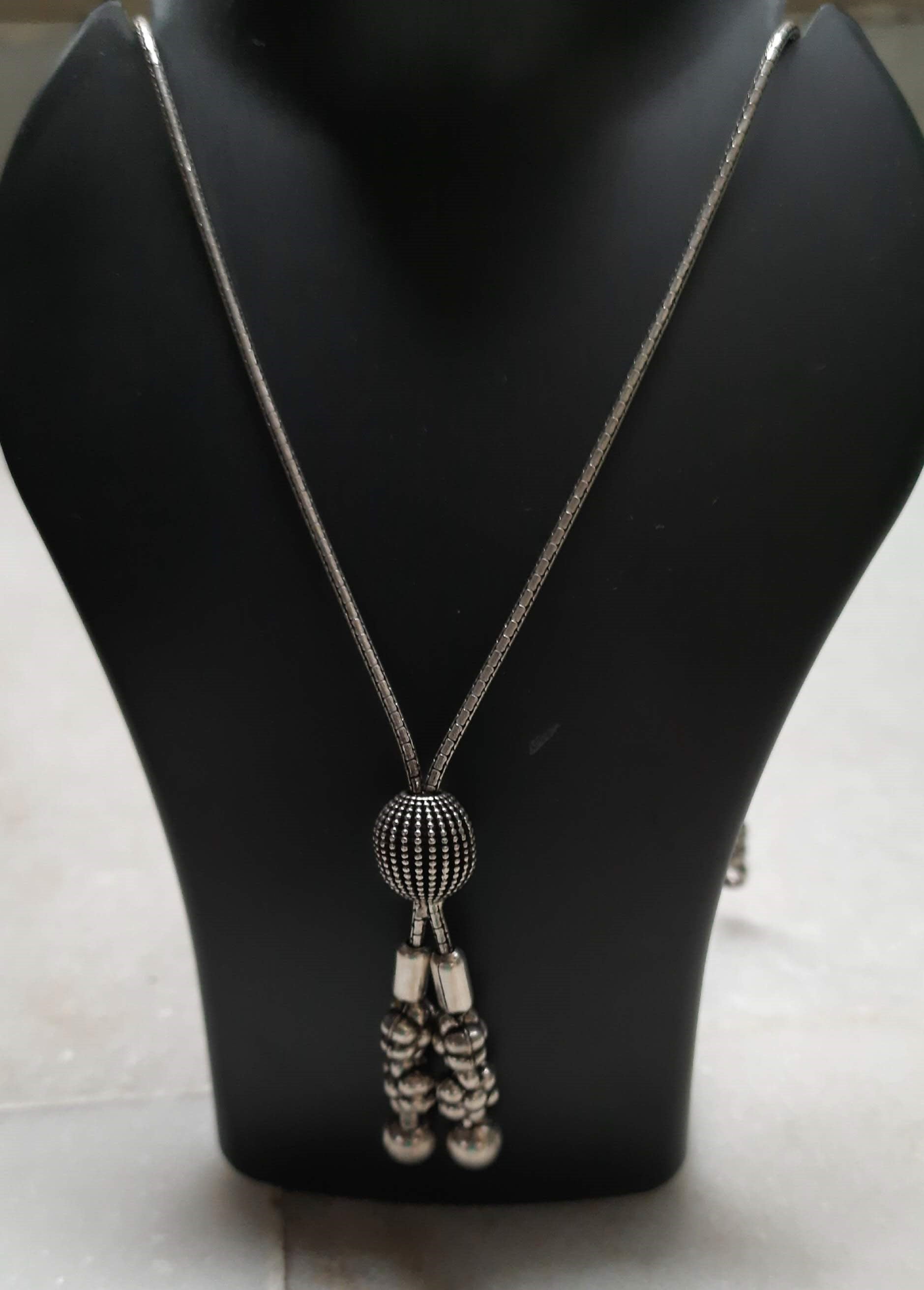 92.5 silver oxidized Ball floral Neckpiece | Allure Trinkets