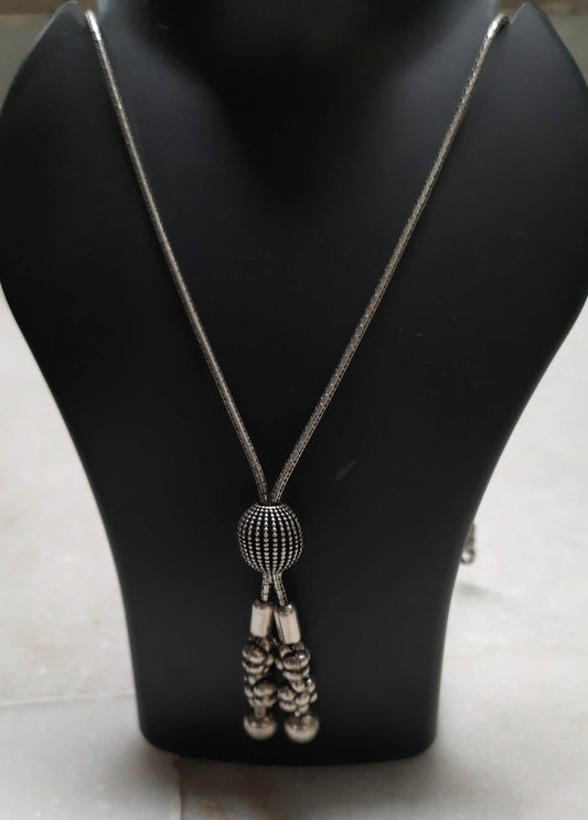 92.5 silver oxidized Ball floral Neckpiece | Allure Trinkets