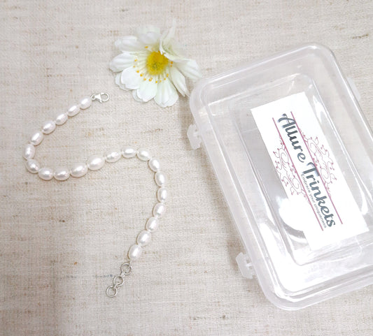 92.5 pure silver white pearl bracelet | Allure Trinkets