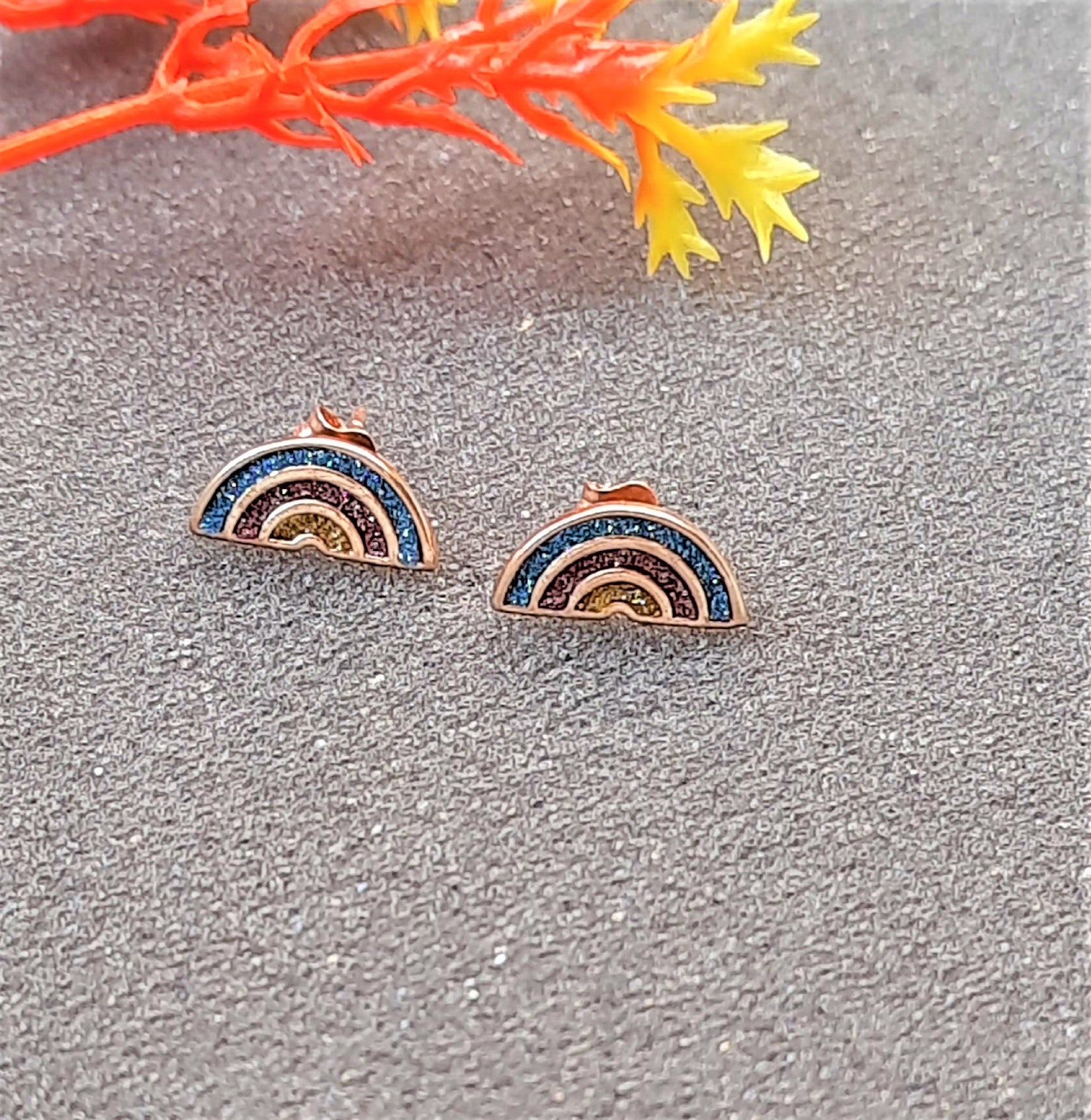 92.5 silver rainbow earrings