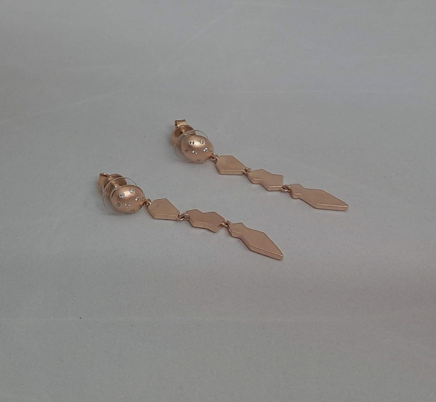 92.5 pure silver rose gold  CZ earrings | Allure Trinkets 