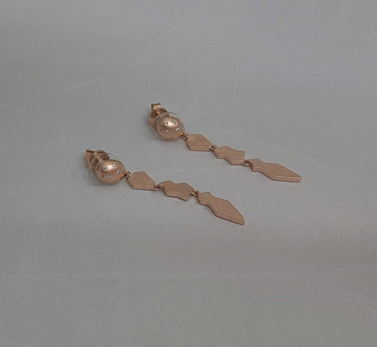 92.5 pure silver rose gold  CZ earrings | Allure Trinkets 