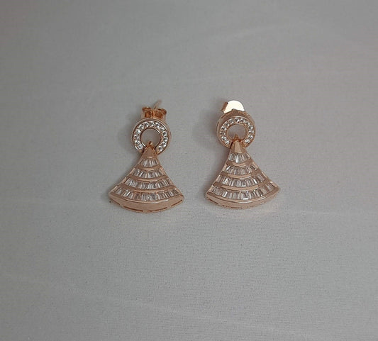 92.5 silver rose gold earrings