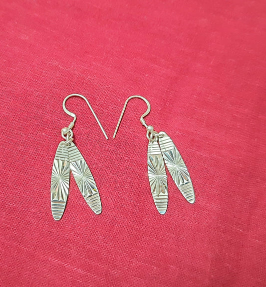 Hallmarked 92.5 Pure Silver SaNa  Oxidized Danglers