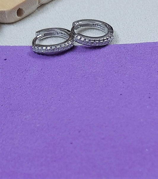 92.5 silver zircon hoops earrings | Allure Trinkets