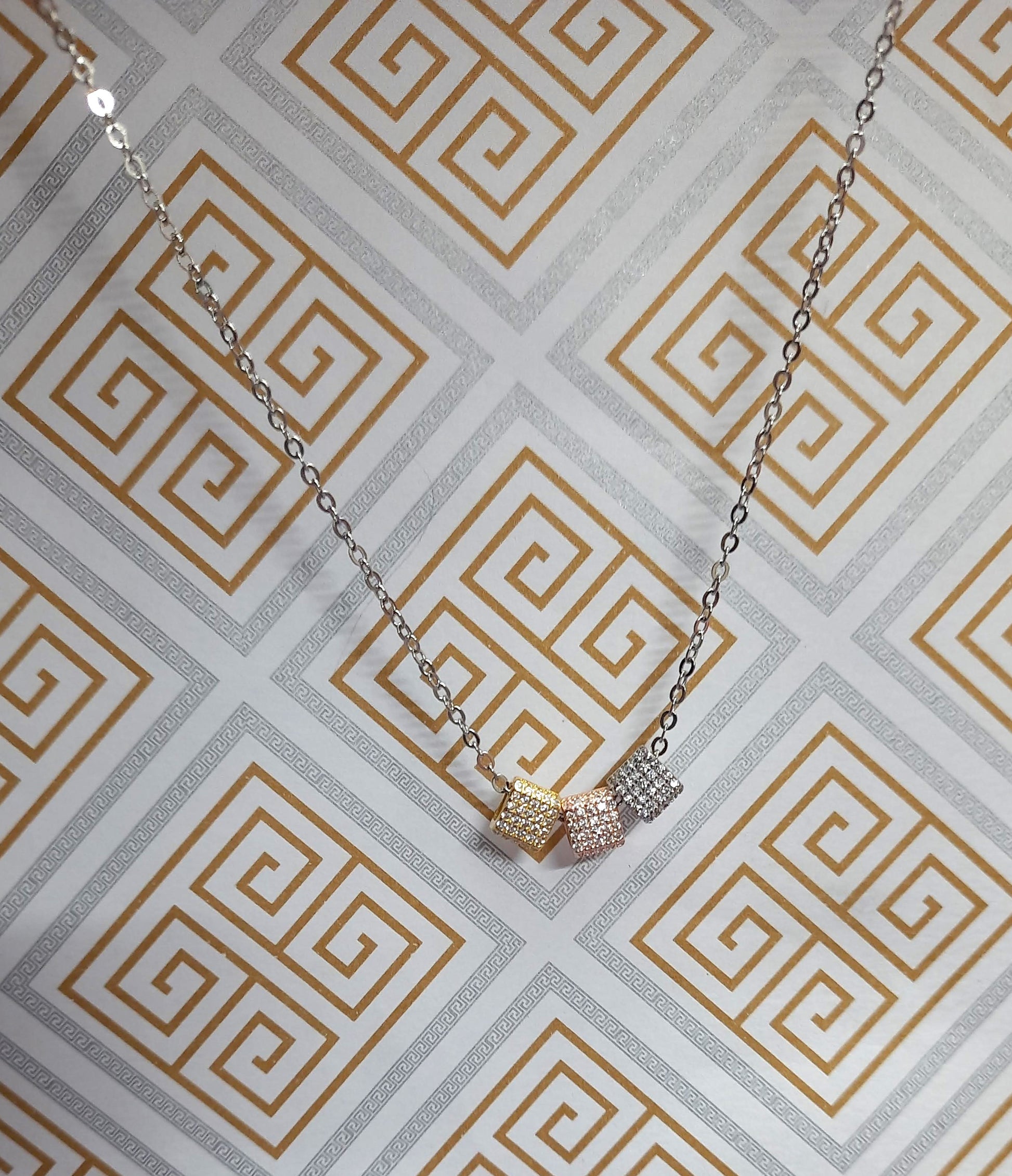 92.5 silver zircon pendant chain