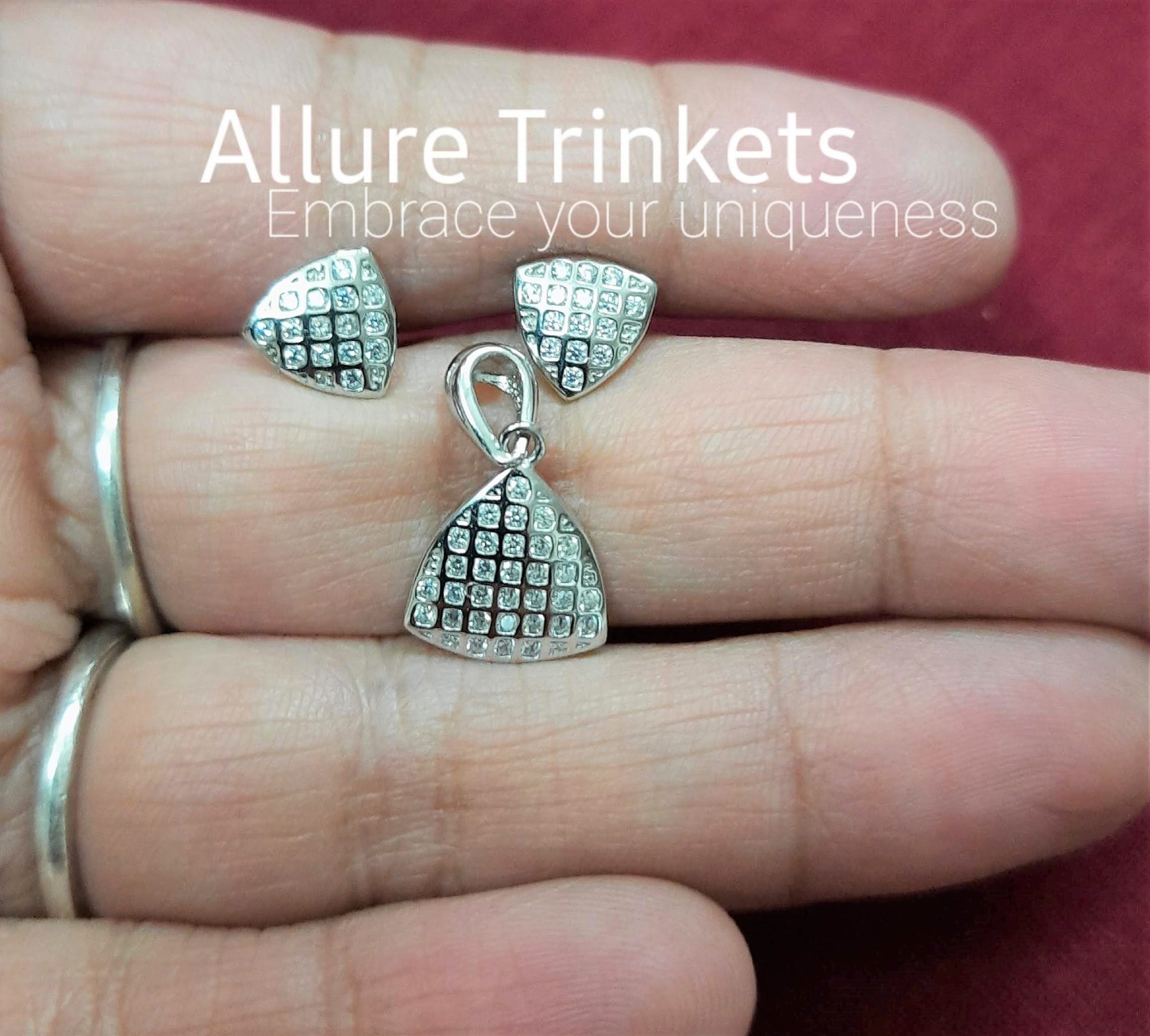 92.5 silver zircon pendant set