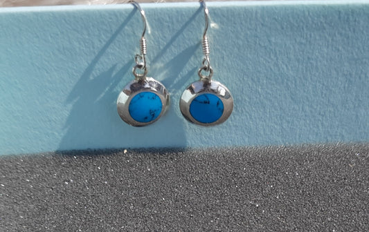 sterling silver MOP Turquoise danglers | Allure Trinkets